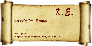 Kazár Emma névjegykártya