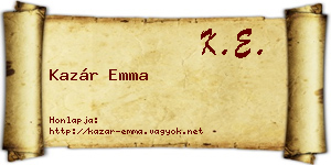 Kazár Emma névjegykártya
