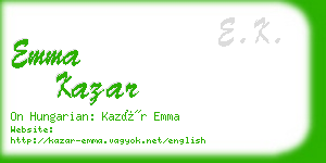 emma kazar business card